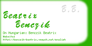 beatrix benczik business card